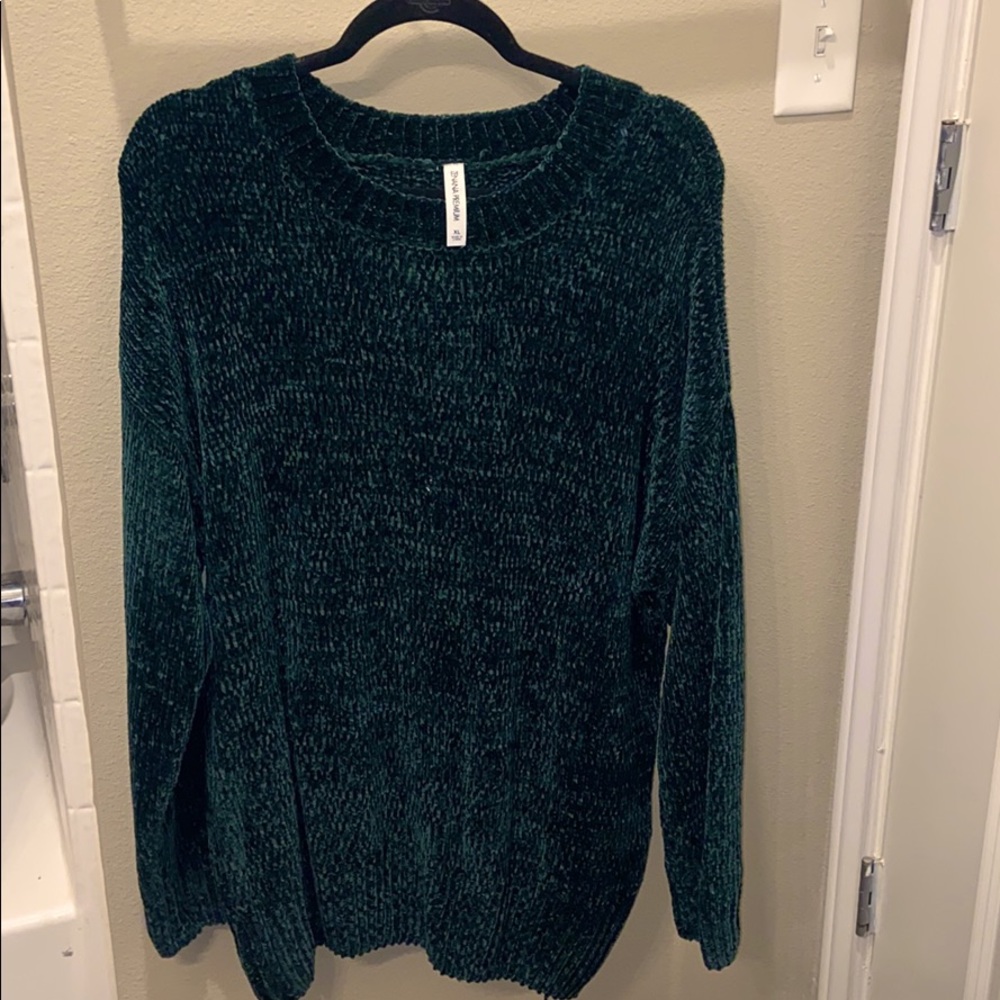 Emerald green knit sweater/sweater dress